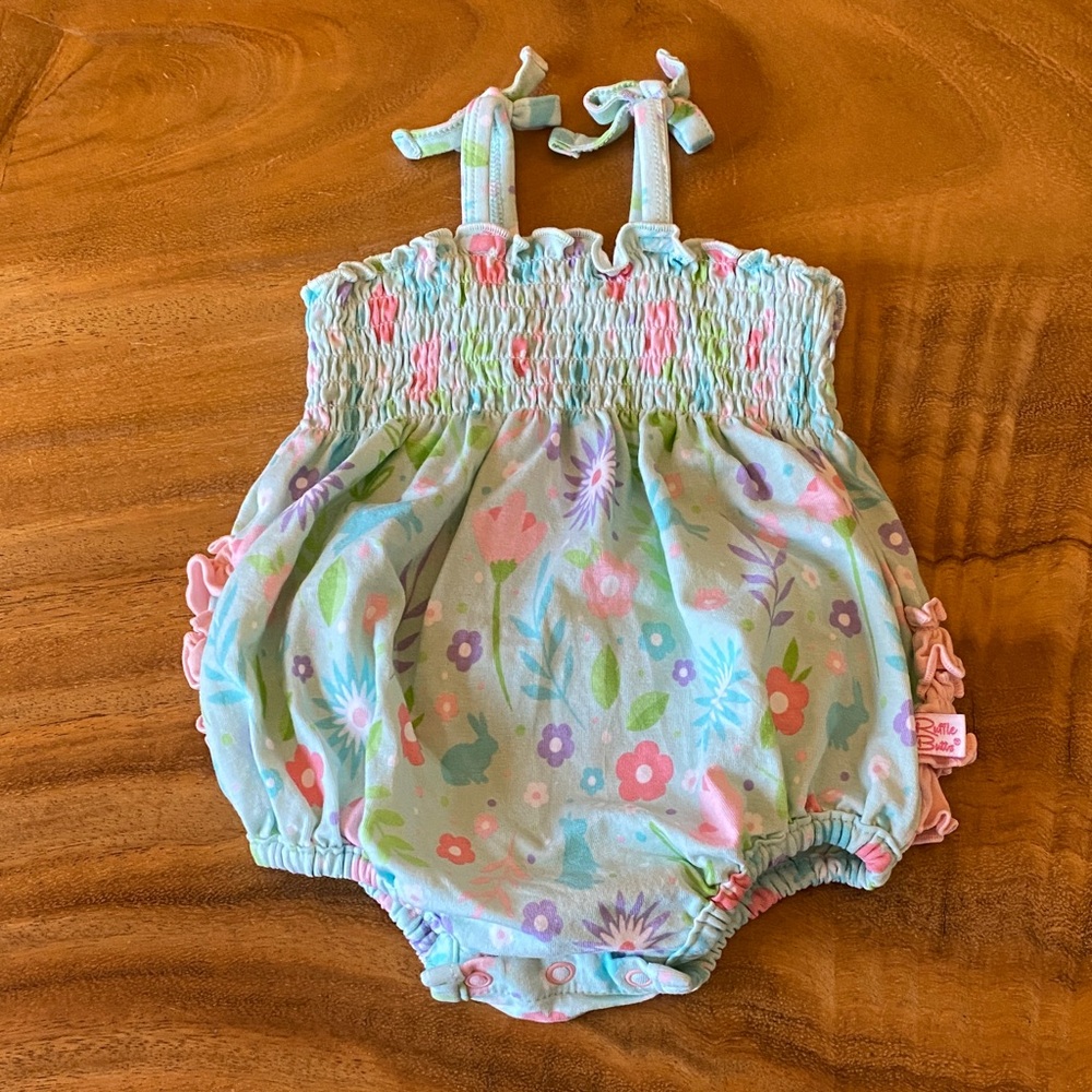 Ruffle Butts Floral Print Romper